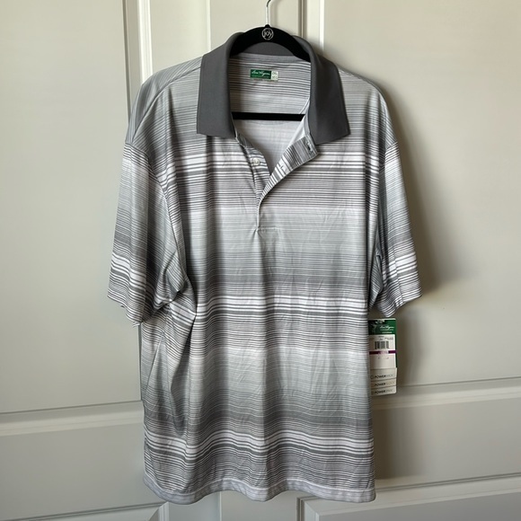 Hogan Other - NWT Ben Hogan Performance Striped Polo Shirt Men’s 2XL Bright White/Gray